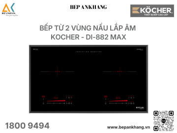Bếp từ đôi 2 vùng nấu Kocher DI-882 Max - Nhập Khẩu Hàn Quốc